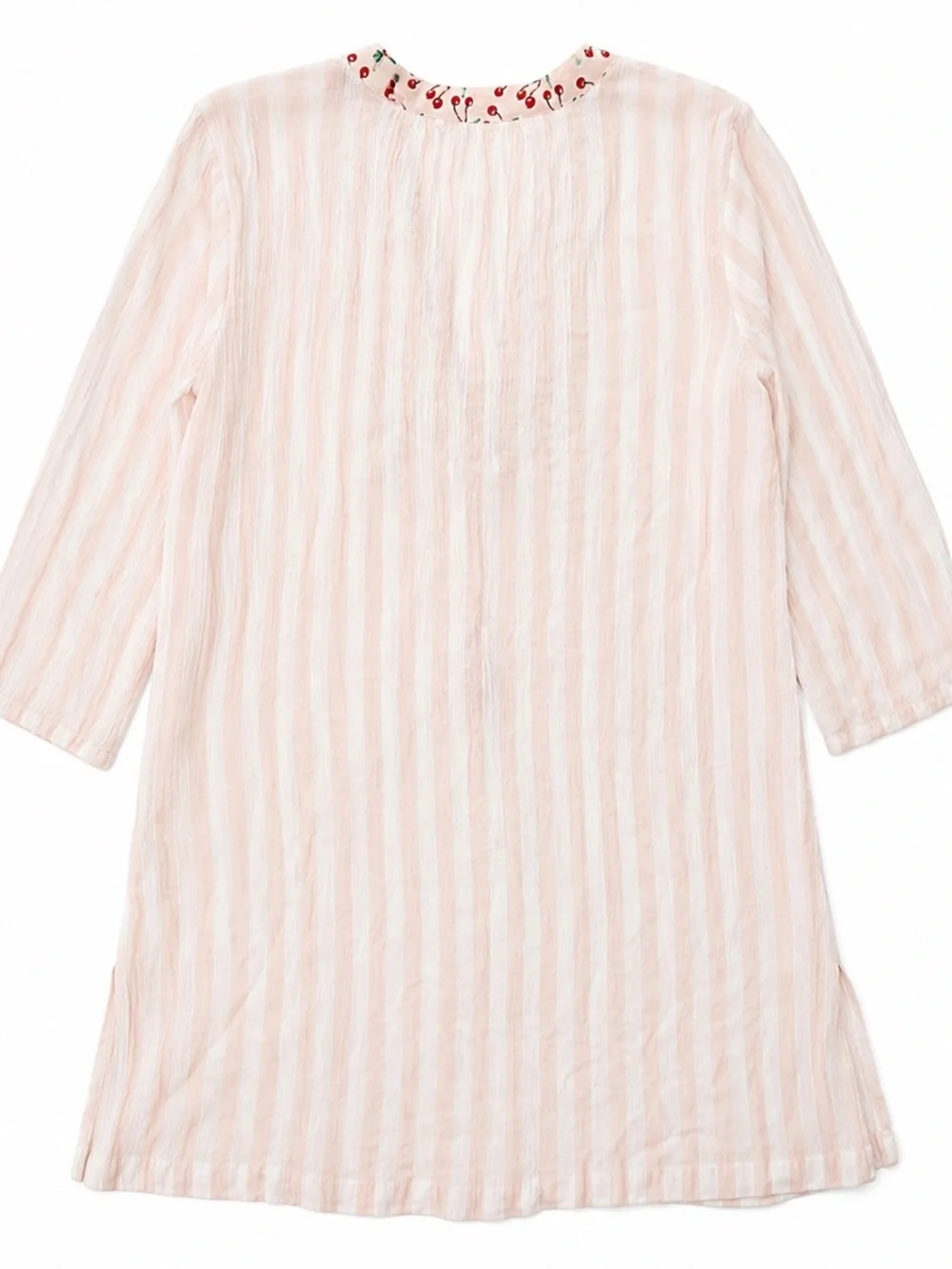 J. Crew Pink and White Striped  with Cherry detailing Swim/Tunic Size Small